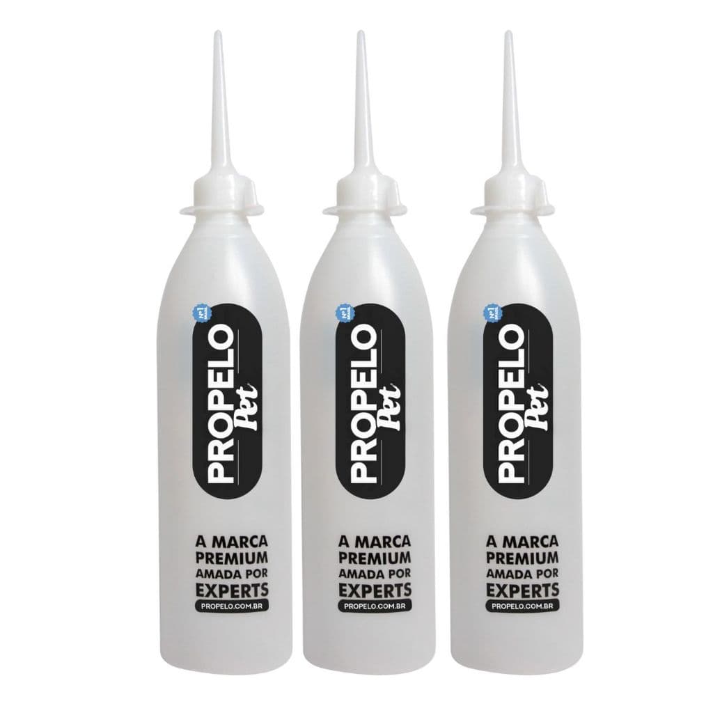 Kit 3 Frascos Diluidor Misturador  P/ Shampoo Pet Banho e Tosa 450ml  - Almotolia para Pet Banho 1:10 1:4