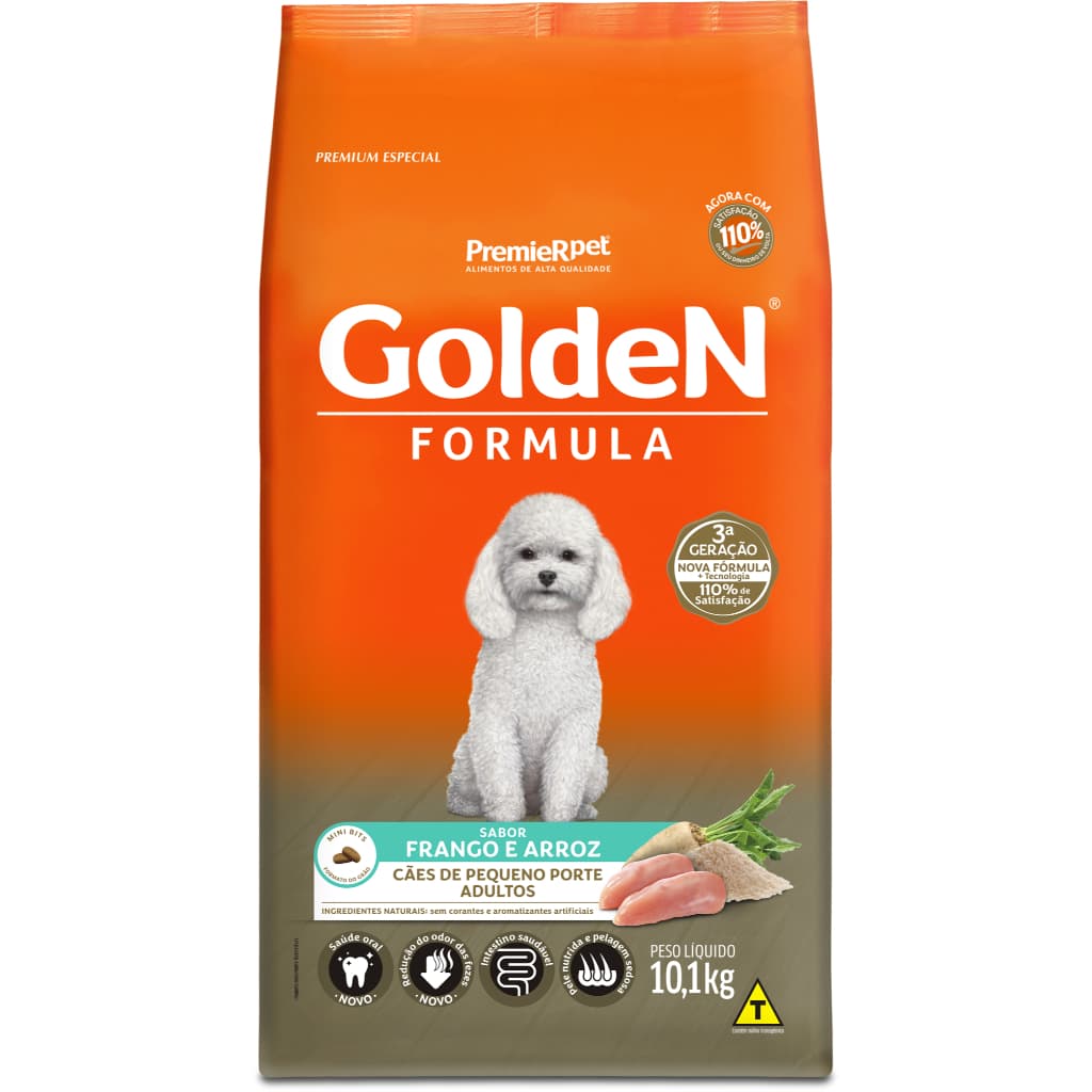 Ração Golden Fórmula Cães Adultos Mini Bits Porte Pequeno Frango 10,1kg