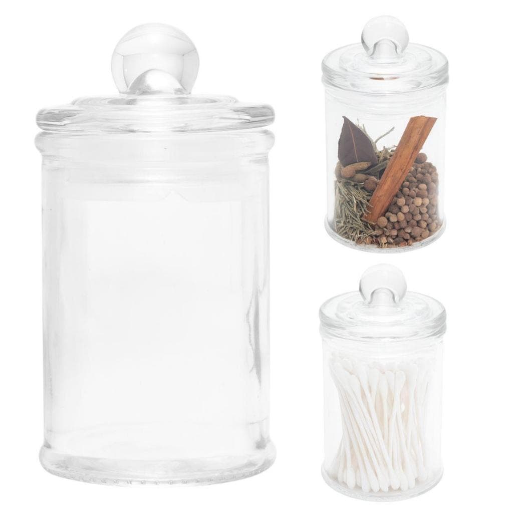 Potes Vidros c/ Tampa Vedação 150ml p/ Algodão Cotonete Doces Temperos Banheiro Cozinha Multiúso Organizador