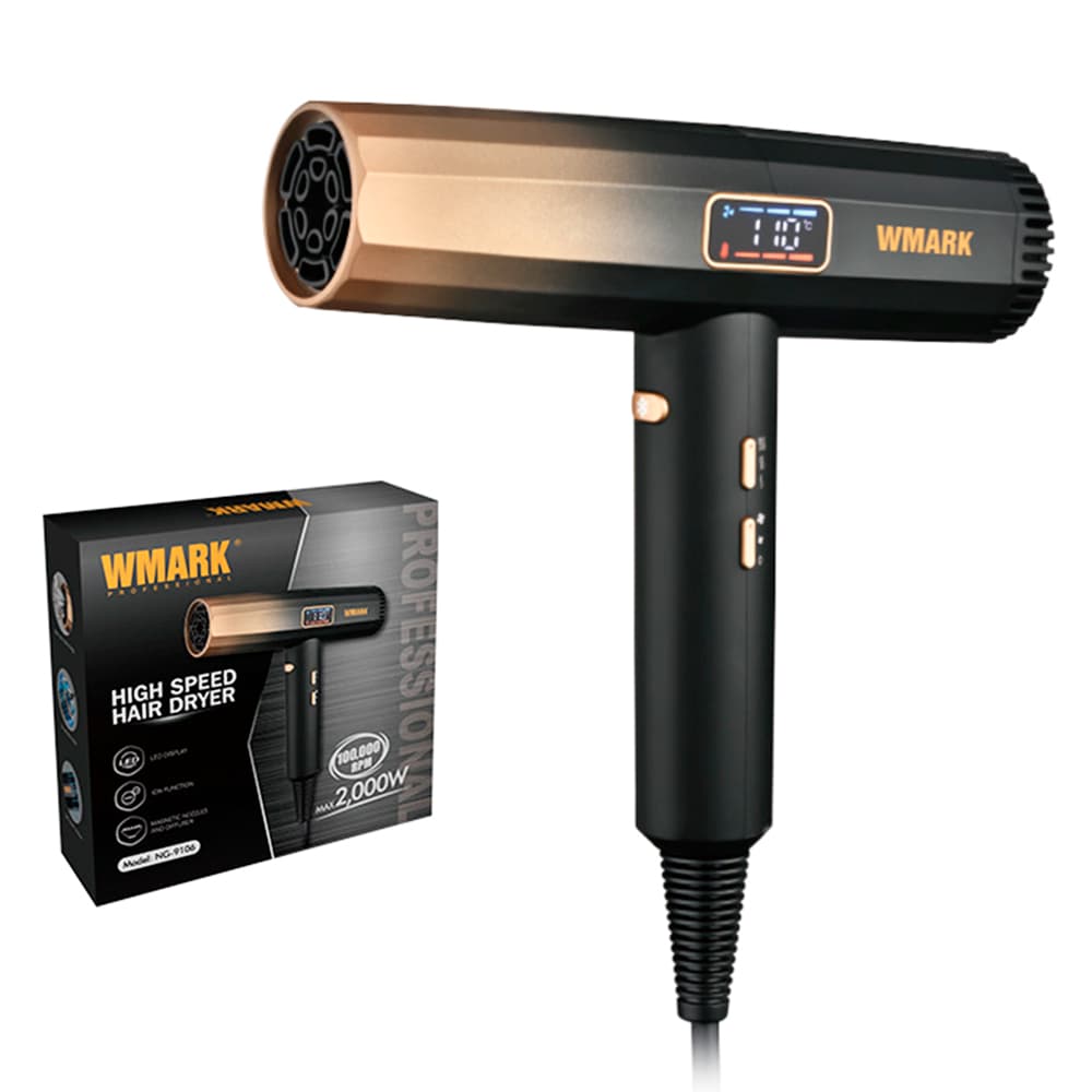 Secador Cabelo 220v Wmark Ng 9106 Visor Digital Profissional