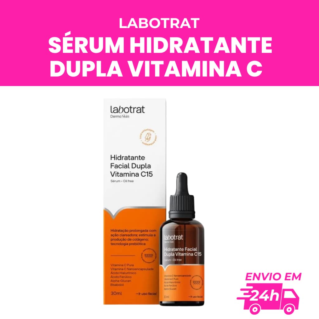 SÉRUM HIDRATANTE VITAMINA C 15 (CLAREADOR/ANTI-IDADE/COMBATE MELASMA) - LABOTRAT