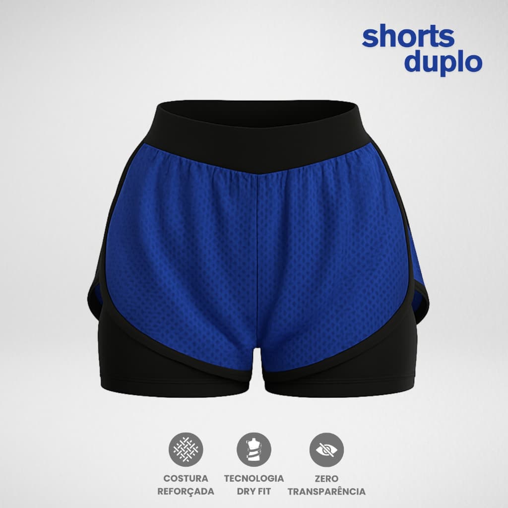 Shorts Duplo Roupa Academia Fitness Feminino