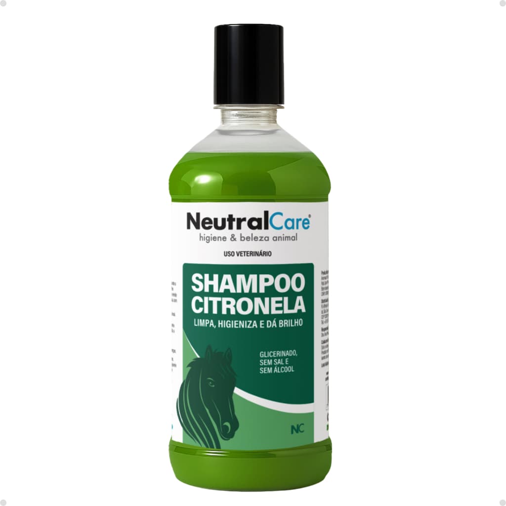 SHAMPOO PARA CAVALO COM CITRONELA REPELENTE 1 LITRO DE CAVALO DE RAÇA HIPISMO EQUITAÇÃO Neutralcare