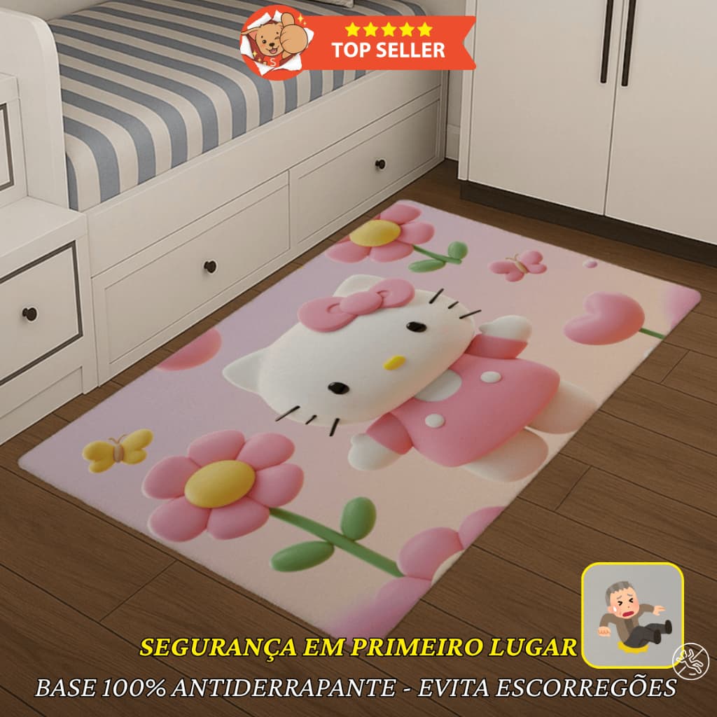 Tapete Infantil 1,00×0,65 Antiderrapante – Decoração Quarto / Sala Kids / Escolar
