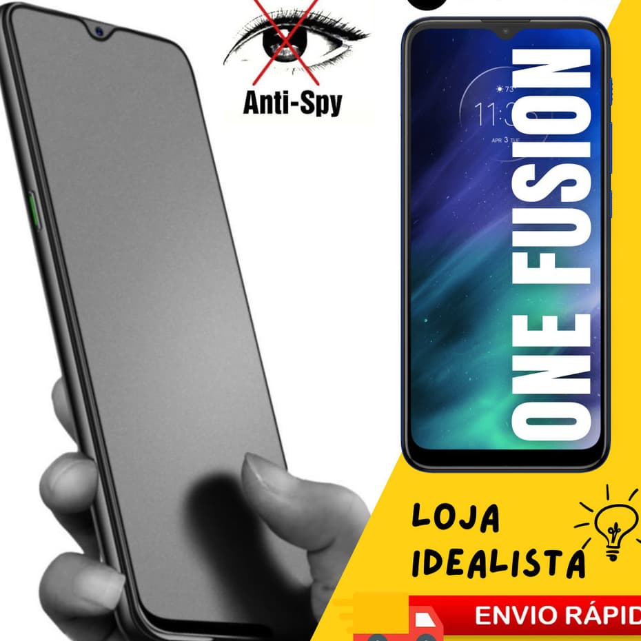 Pelicula Privacidade Moto One Fusion Ceramica Fosca 9D 3D Moto One Fusion Premium Matte Antispy Compatível
