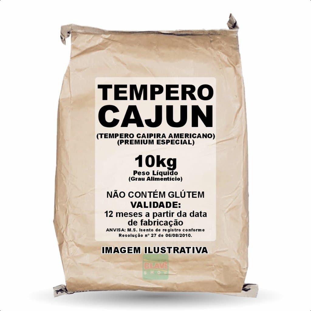 Tempero Cajun Sem Pimenta 10kg Saca Granel (Receita Originária Louisiana USA - Tempero Caipira Norte Americano)