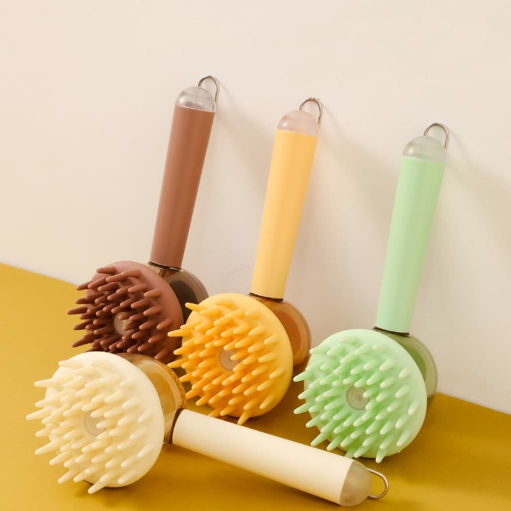 Escova Para Pets Silicone De Banho Com Dispenser Para Shampoo 25089916