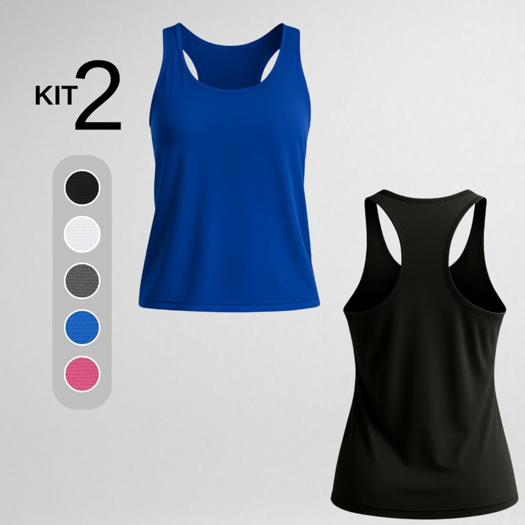 Kit 2 Regatas Feminina Dry Fit Roupa Academia Fitness