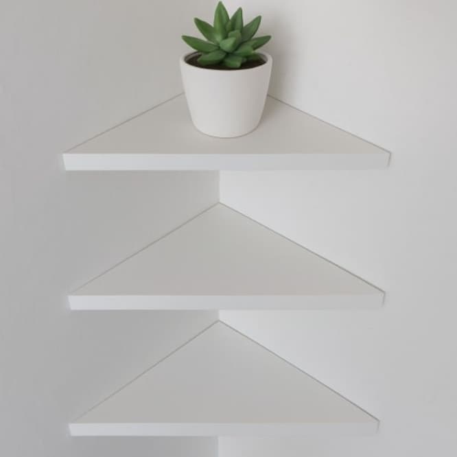 Prateleira de Canto MDF Com Suporte Decoração Parede