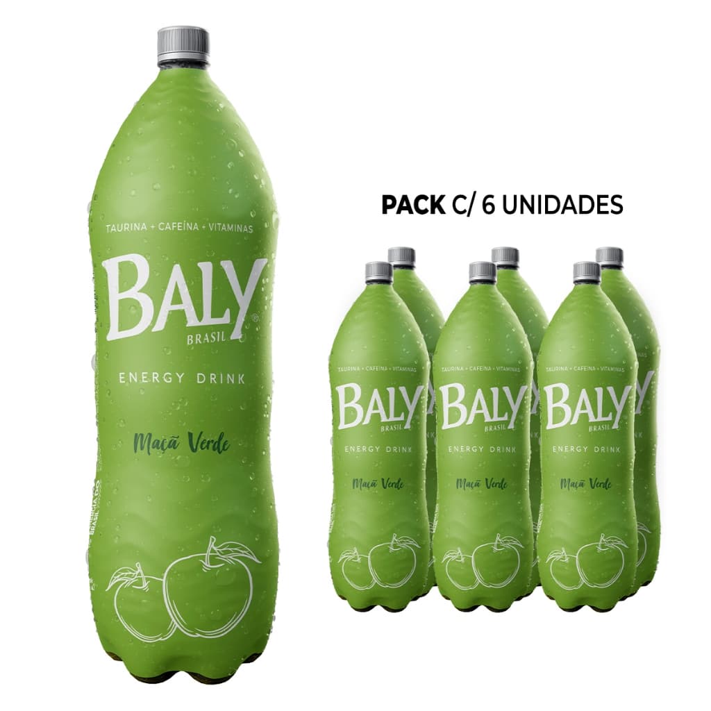 Pack Energético Baly Energy Drink Maçã Verde 2l