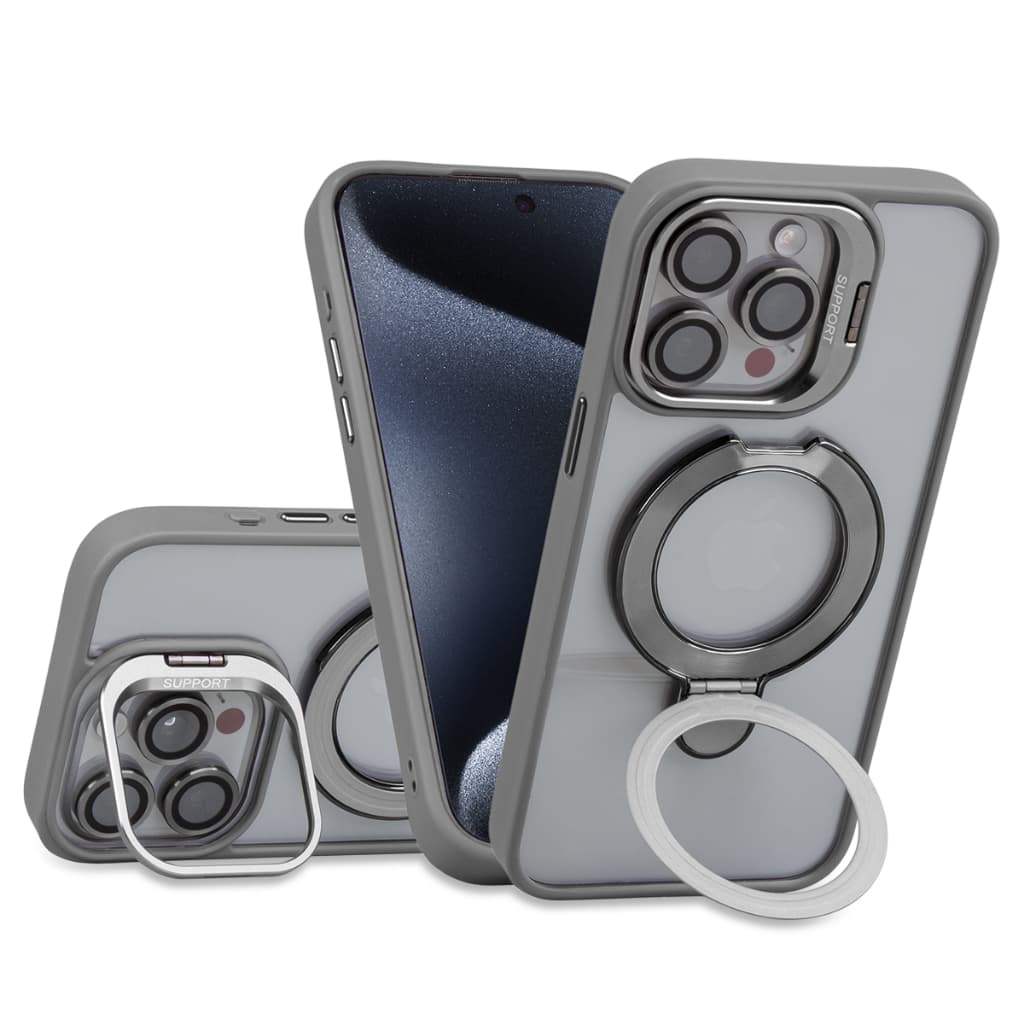 Capinha Para iPhone 11 12 13 14 15 Normal Pro Max Capa Com Suporte Magsafe Película de Câmera Luxo
