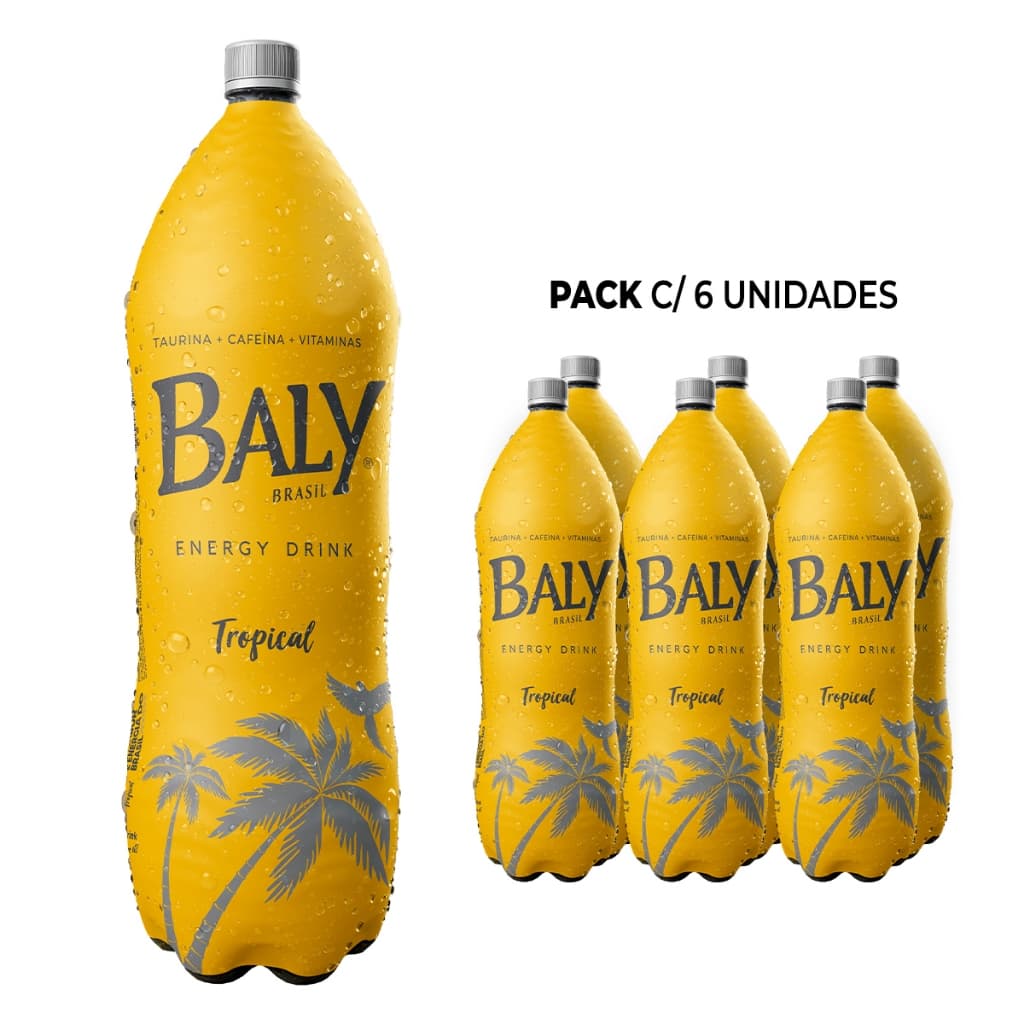 Pack Energético Baly Energy Drink Frutas Tropicais 2l