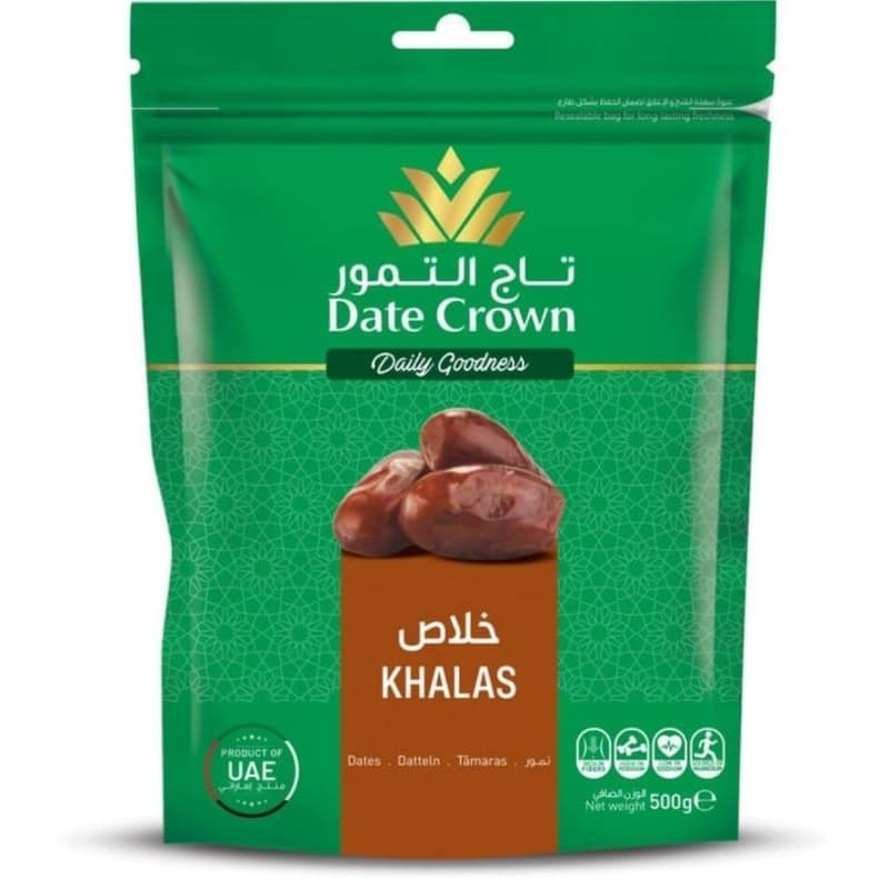 Tamaras Khalas Importadas de Dubai Date Crown Pacote 500g