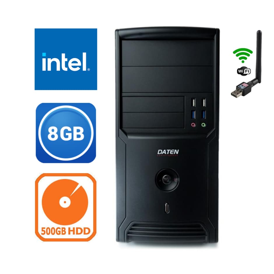 Computador Intel G2030 Daten 8gb de ram 500gb Sata Wifi Torre Cpu Trabalho Estudo Ifood