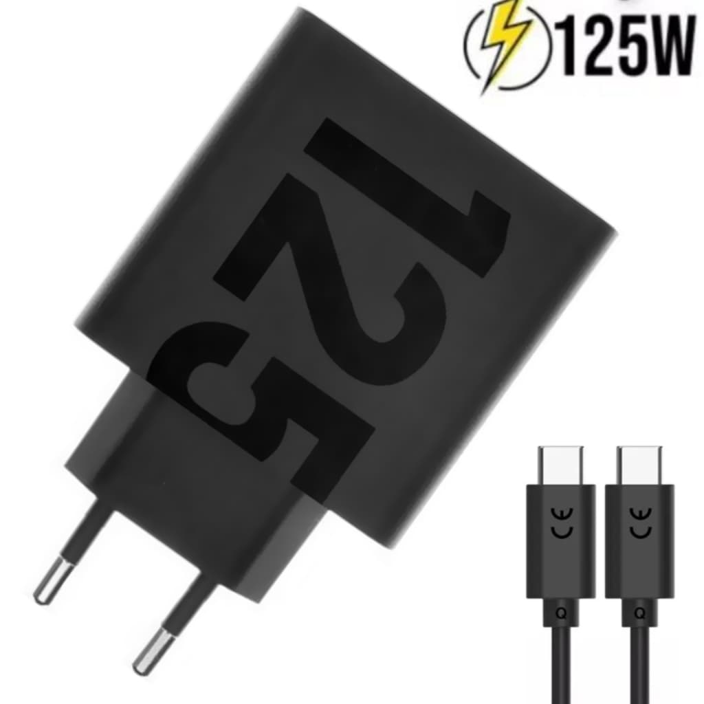 Carregador Turbo 125w Tipo C Para Carregador 125W Cabo tipo-C Carregador Super Rápido A15 A53 A54 A55 A73 S20 S21 S22