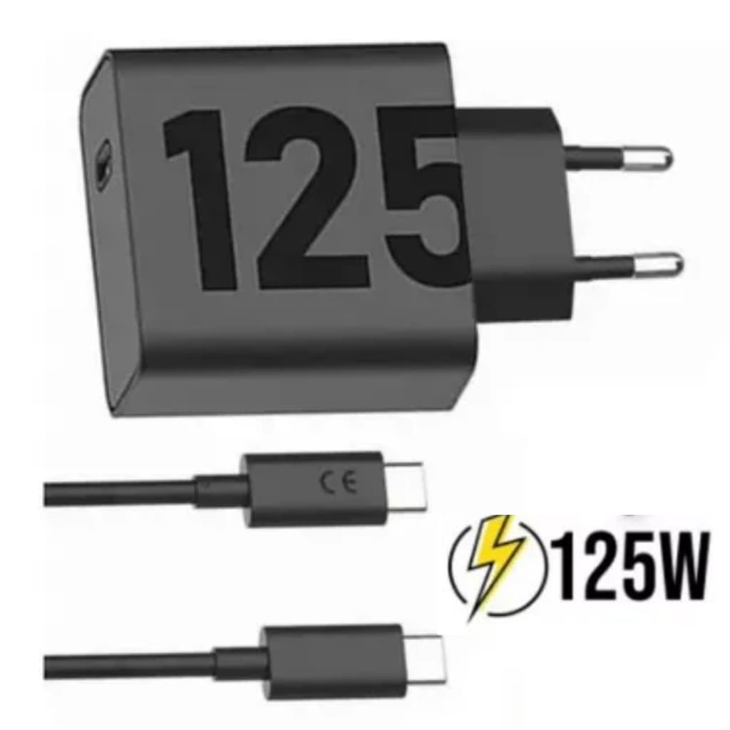 Carregador Turbo Tipo C 125w Fonte Tipo C Turbo Carregador Turbo 12W Tipo C Carrega Rápido para Android, A55 5G, Redmi N