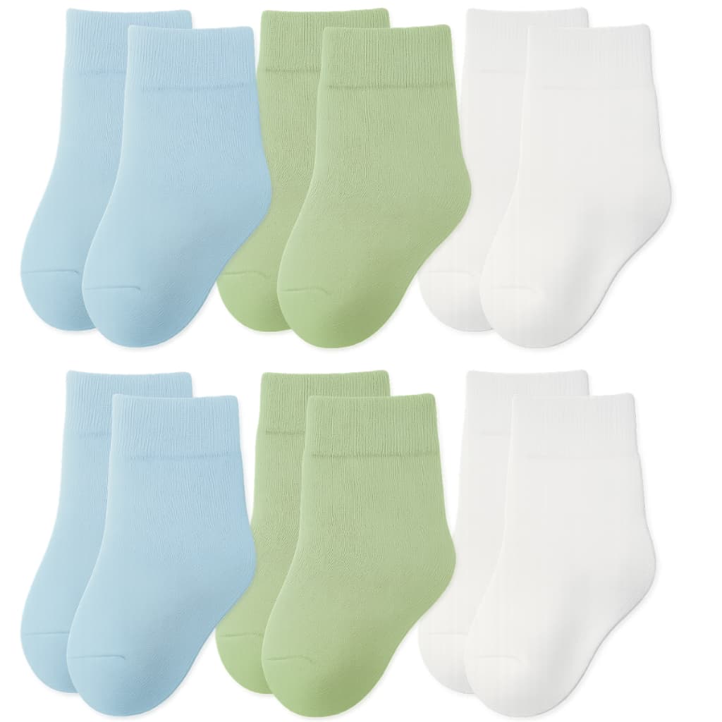 Kit 06 Pares de Meias Bebê RN Recém Nascido Essencial Enxoval Saída Maternidade 0 a 6 Meses Lisa Fina