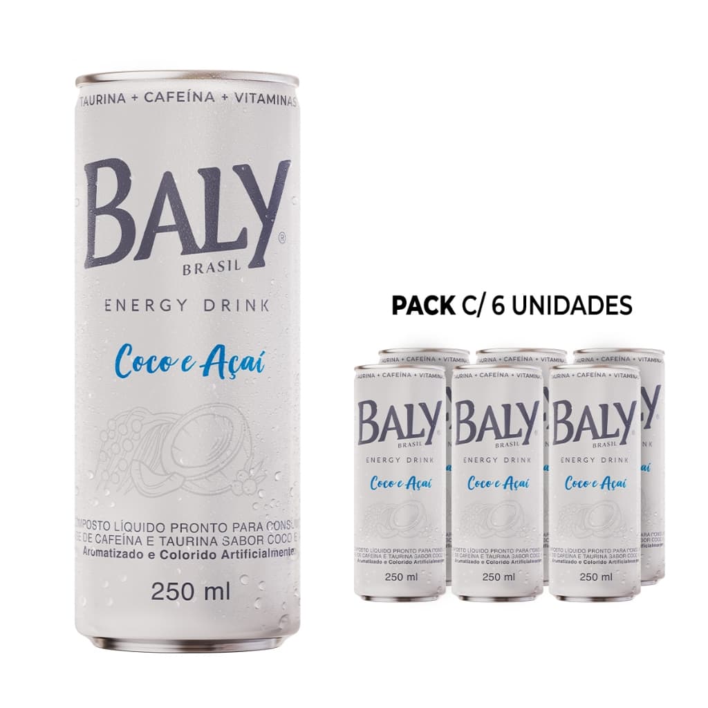 Pack Energético Baly Energy Drink Coco e Açai 250ml