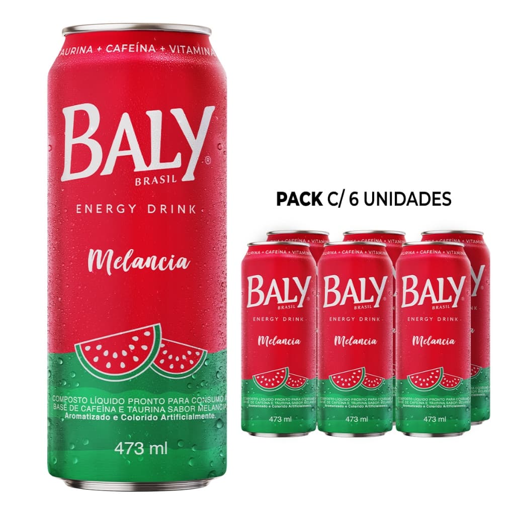 Pack Energético Baly Energy Drink Melancia 473ml