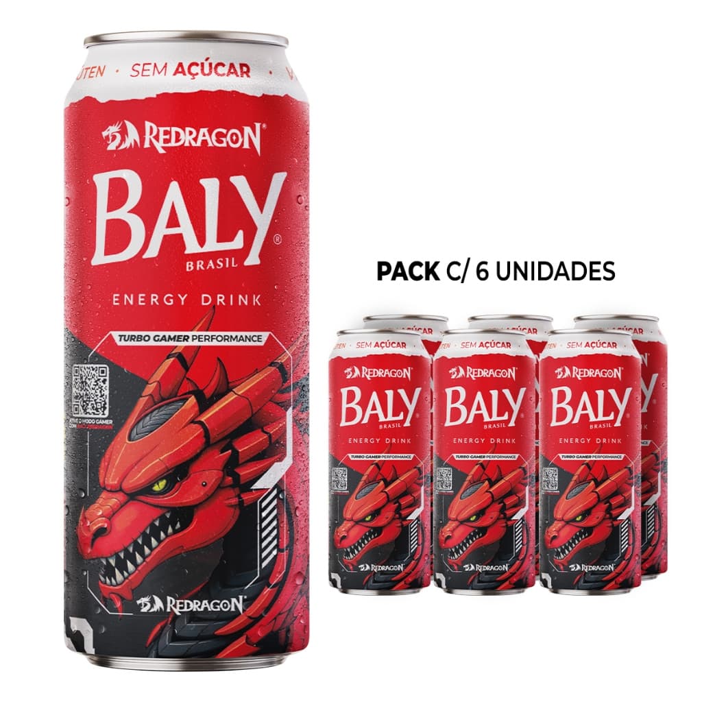 Pack Energético Baly Energy Drink Gamer Redragon 473ml