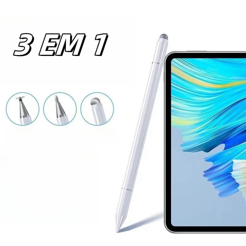 Caneta 3 em 1 Touch Screen Universal Ponta Fina Para Tablet Celular iPad Android Samsung -K1