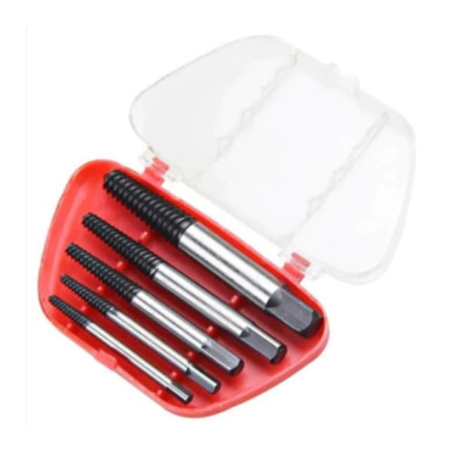Kit 5 Extratores Parafusos Quebrados Espanados Brocas Removedor Ferramenta Furadeira Parafusadeira Mecânico Aço