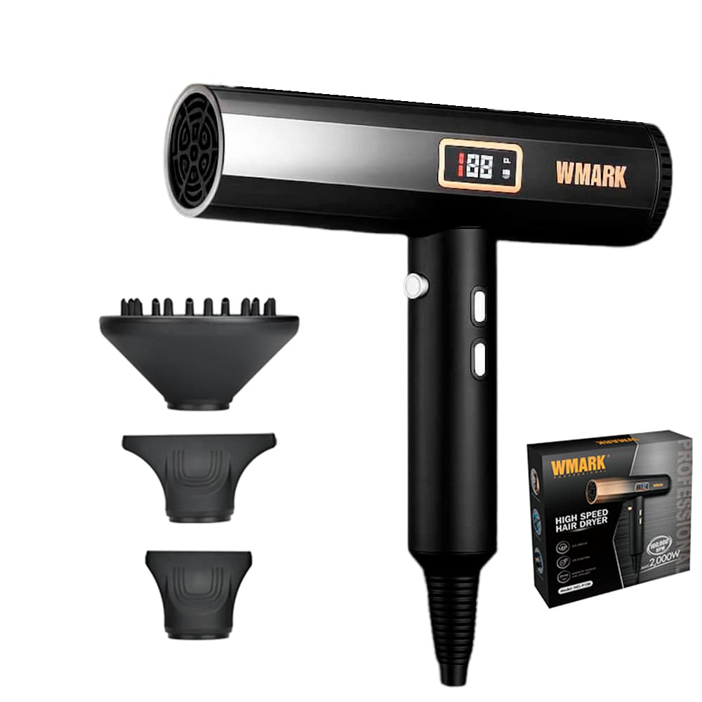 Secador 110v Profissional Wmark Ng 9106 Visor Digital Prata