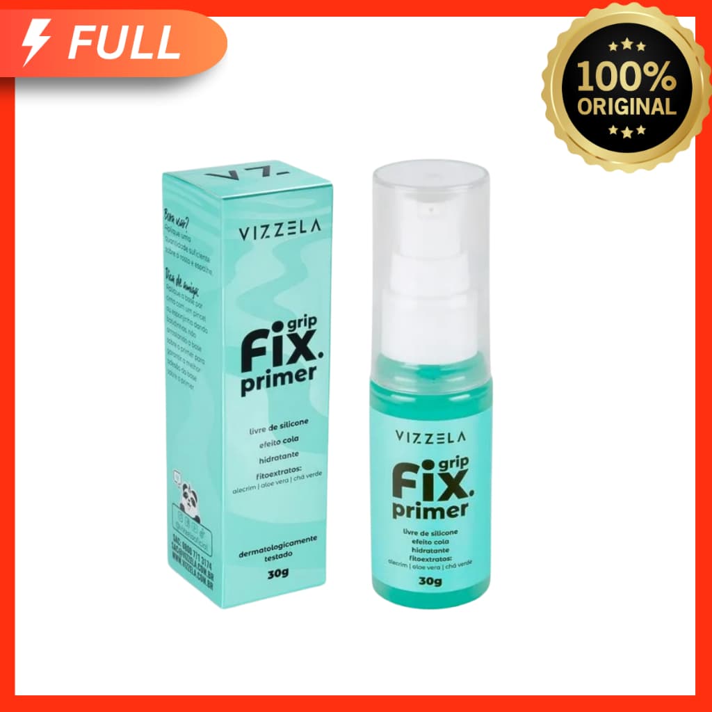 Primer Grip Fix Vizzela 30g - Primer Facial Hidratante Fixador de Maquiagem Lançamento 100% Original