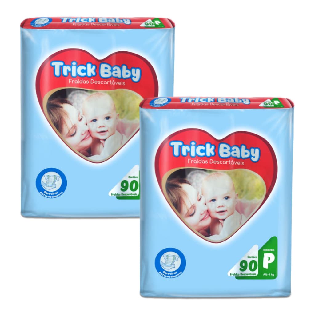 Fralda Infantil Trick Baby - Kit com 2 Pacotes.