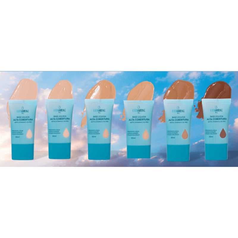 MAQUIAGEM-BASE LIQUIDA ALTA COBERTURA BY CATHARINE HILL