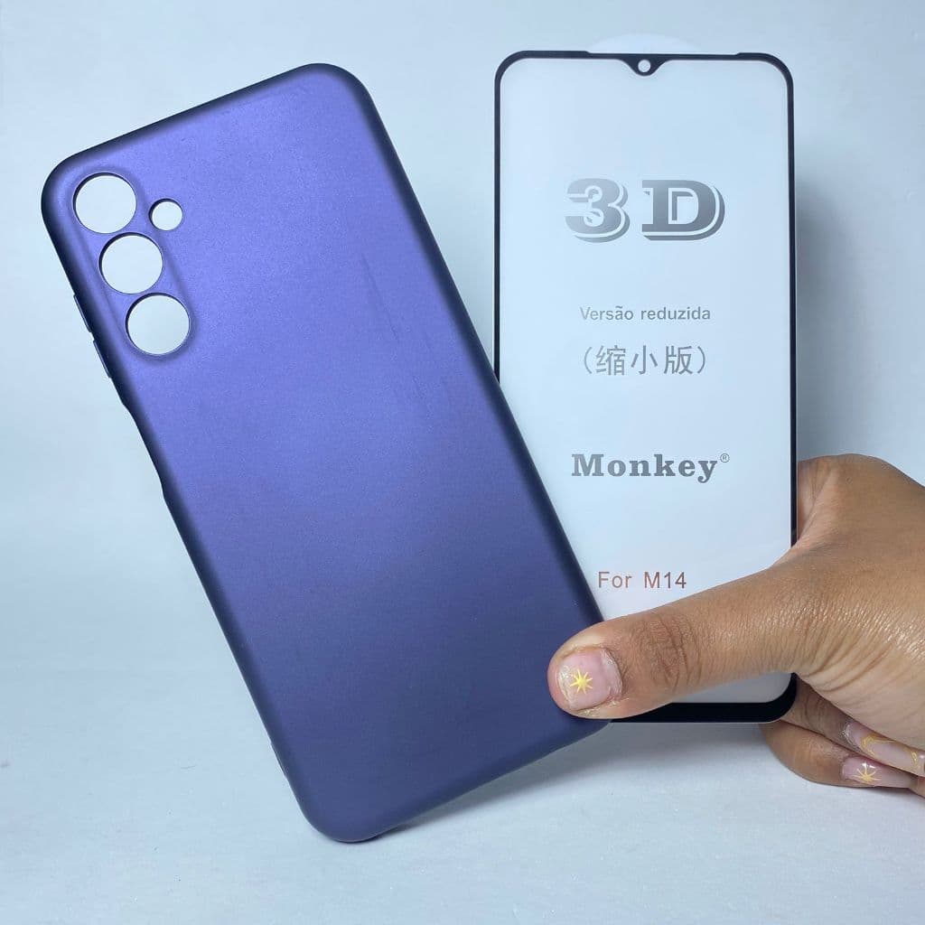 Capa M14 4G/5G + Película 3D Samsung Capinha Case Protetora Celular Silicone