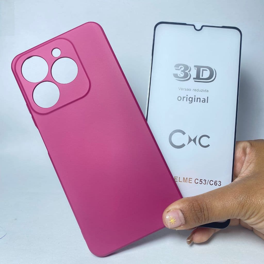 CAPA Realme C63 / C61 4G + Película 3D Kit Realme Capinha Case Protetora Celular Silicone