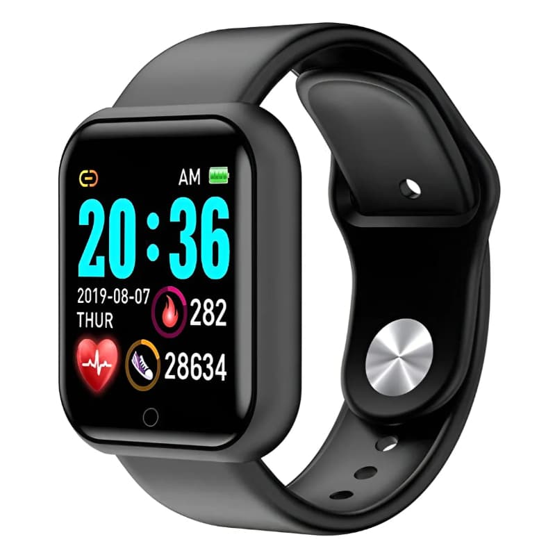 D20 Smart Watch Bluetooth Fitness Sports Pro Relógio Preto Liso Preto Preto