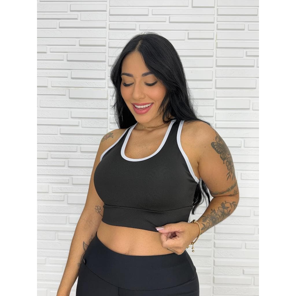 Top Fitness Feminino Cropped Alta Sustentação Roupa de Academia Feminina