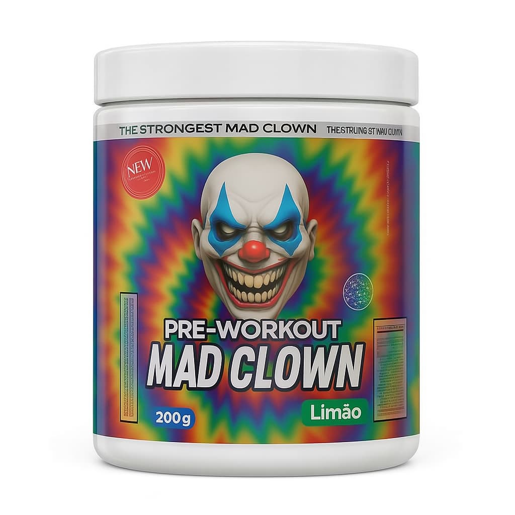 Mad Clown 200g Pré Treino Pre workout - Sabor Limão Potencia Total