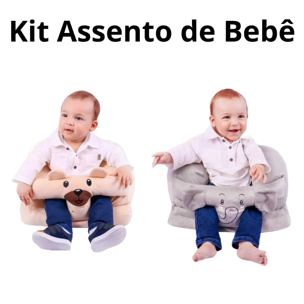 Kit Assento De Bebê Cadeirinha Estofada Apoio Confortável Multiuso Infantil Menino e Menina