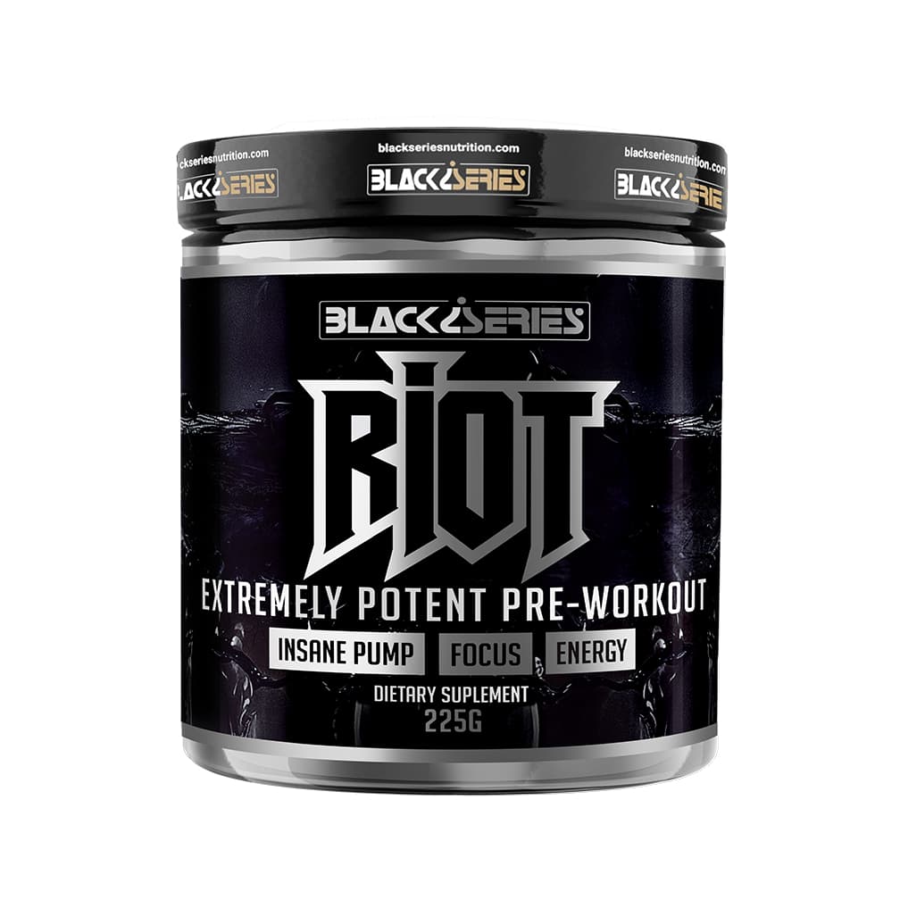 Riot Pré-Treino Importado Black Series 300g - Energia Foco Resistência Vários Sabores
