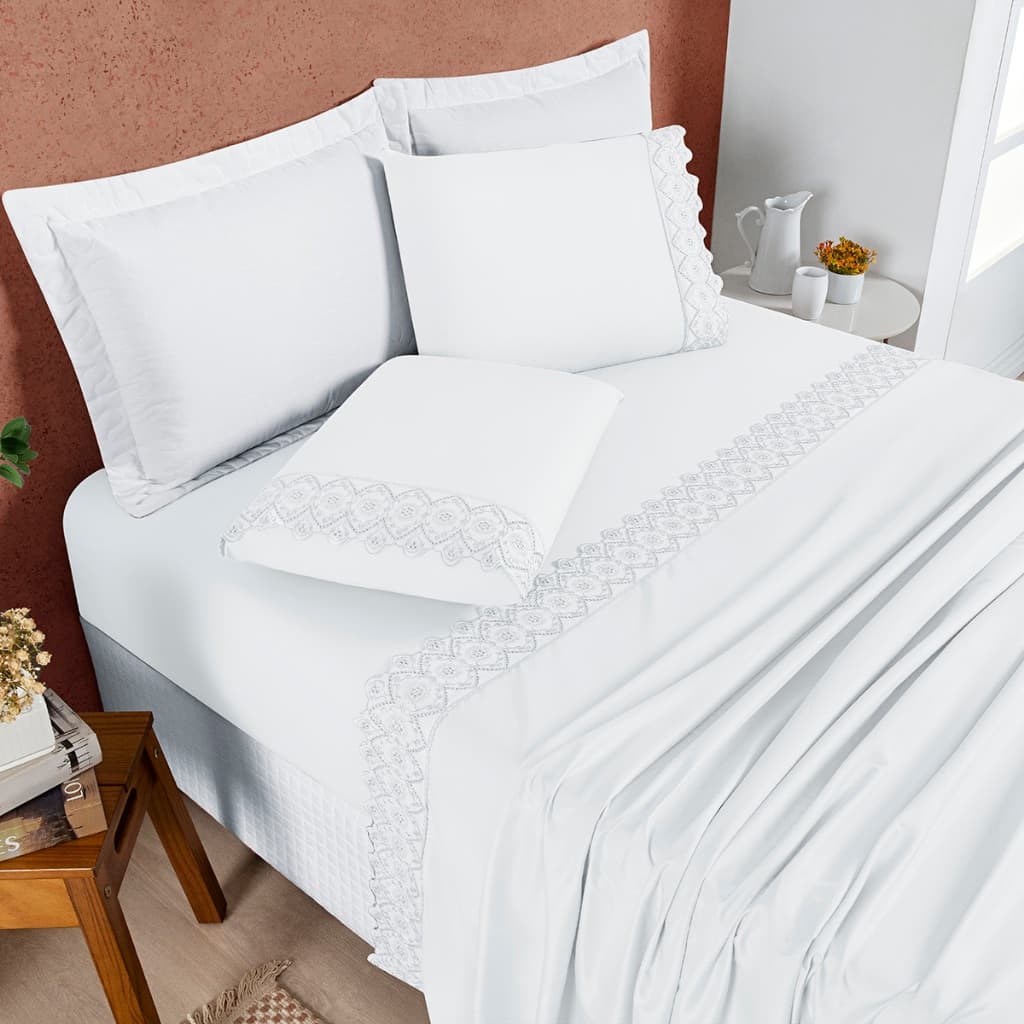 Jogo De Cama 200 Fios Lençol Para Cama De Solteiro, Casal,Queen e King Nobless