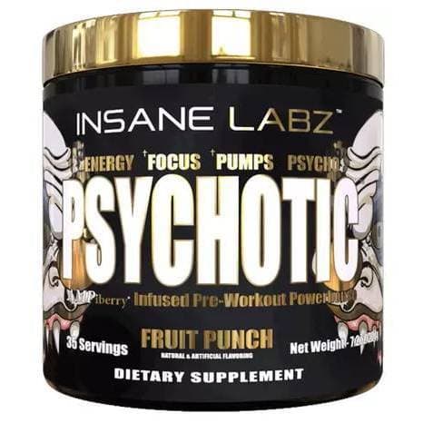 Psychotic Gold Pré-Treino 205g 35 Porções Por Recipiente Sabor Fruit Punch - Insane Labz