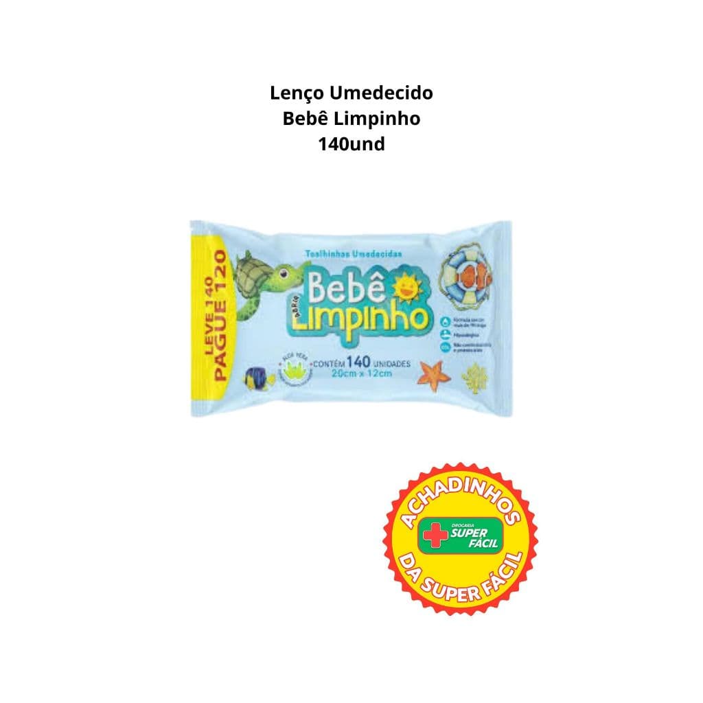 Lenço Umedecido Bebê Limpinho 140 Unidades