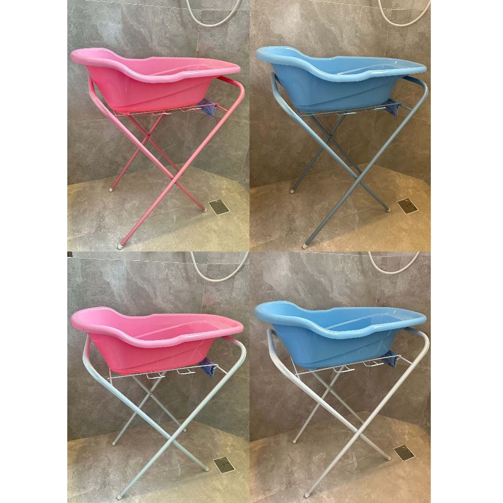 Banheira de Bebê com Suporte Retrátil Resistente Compacto até 18Kg