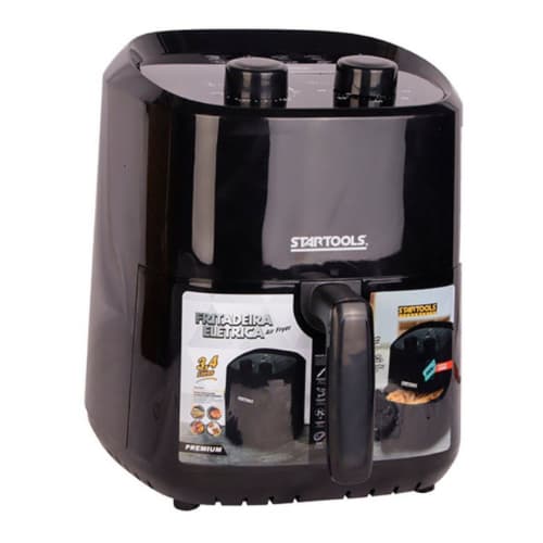 Fritadeira Elétrica Air Fryer 3,4L Preto 127V | Sem Óleo, Compacta e Potente Ideal Para Batatas, Frango e Carnes