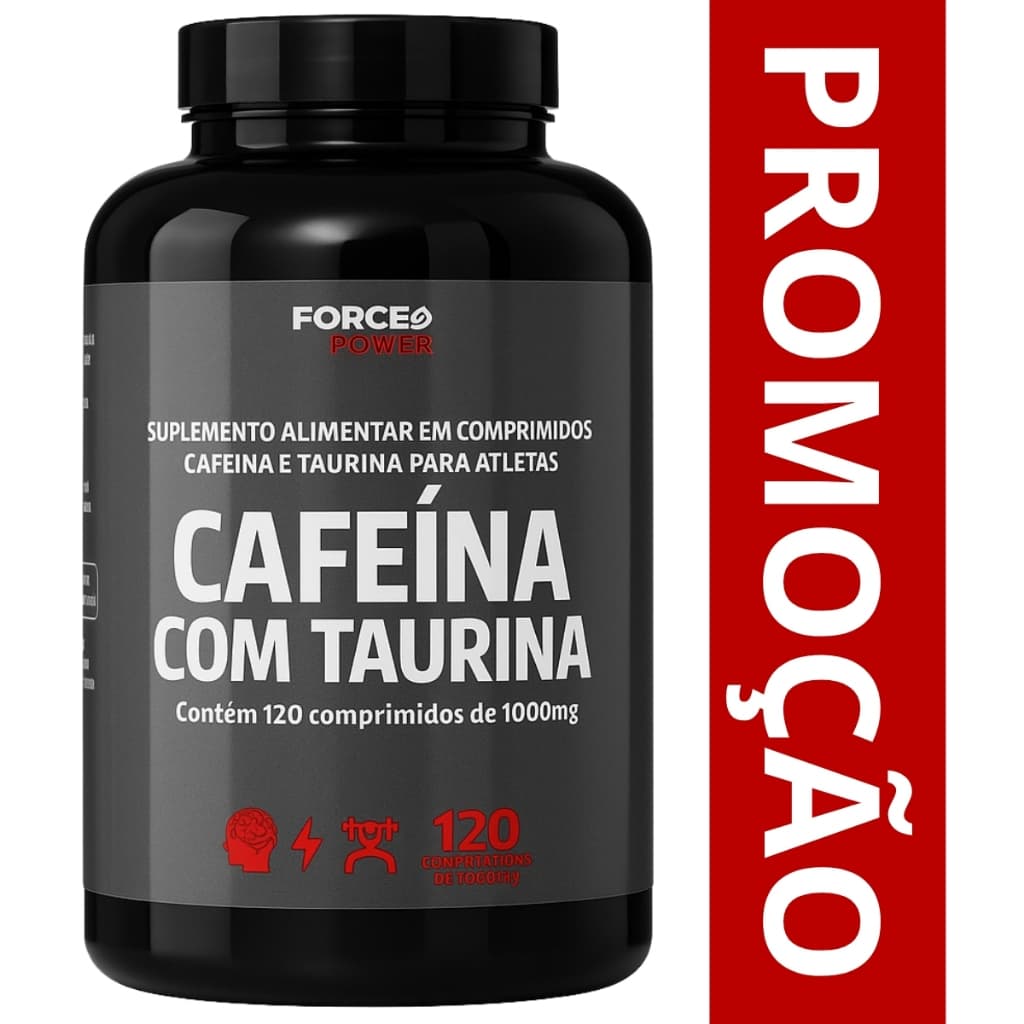CAFEÍNA Concentrada Termogênico com Taurina Pré Treino 120 Comprimidos - POTE PARA 02 MESES USO