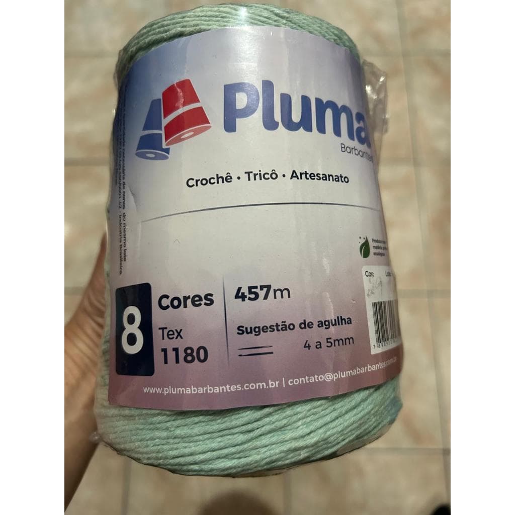 Barbante Pluma 8 Fios cor 29 – Fio Grosso e Macio para Crochê e Tricô / 85% Algodão / 600g / 457m