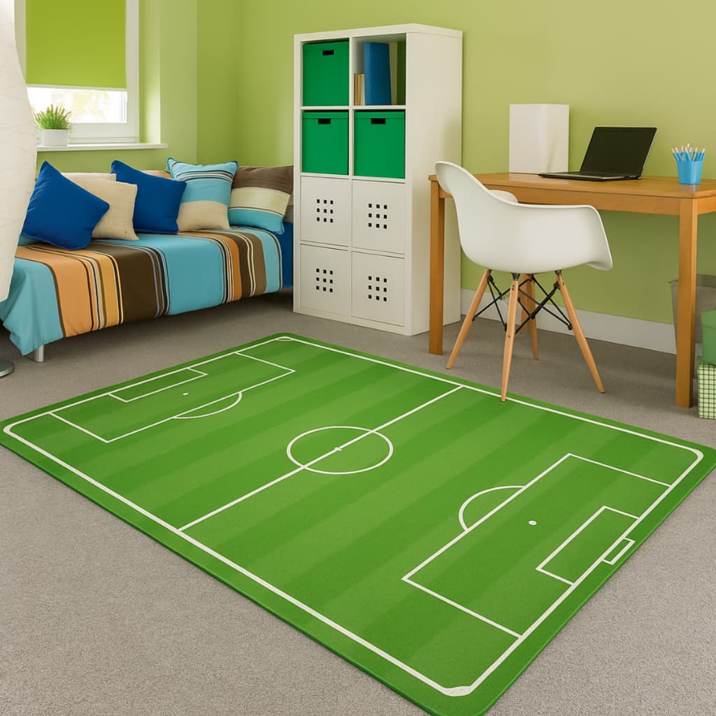 Tapete  formato campo de futebol multiuso Antiderrapante prático para passeio piquiniqui sala de jogos juvenil infanil