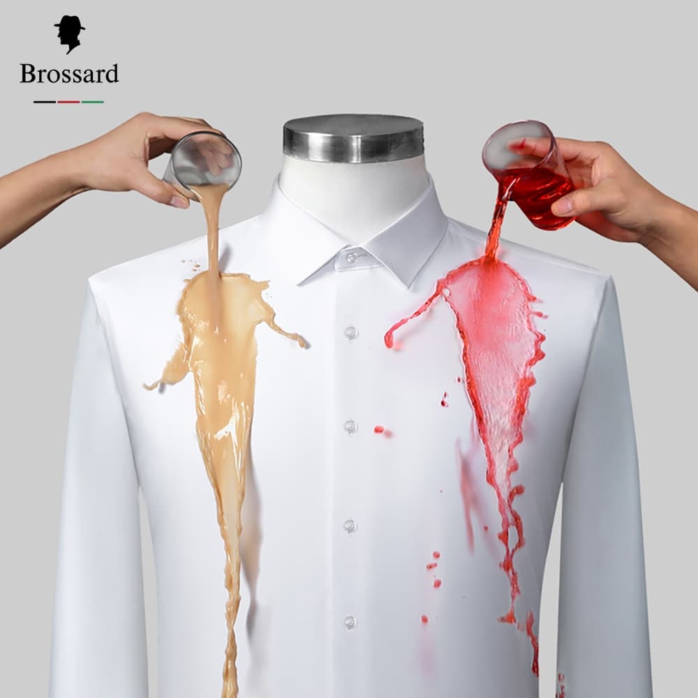 Camisa Social Masculina Que Não Amassa, Slim fit Estilosa - Tecido Premium Impermeável e Respirável