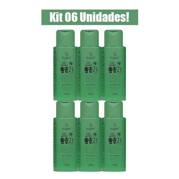 KIT 6 UNIDADES GEL MASSAGEADOR DETONA 21 ERVAS 200g BIO INSTINTO