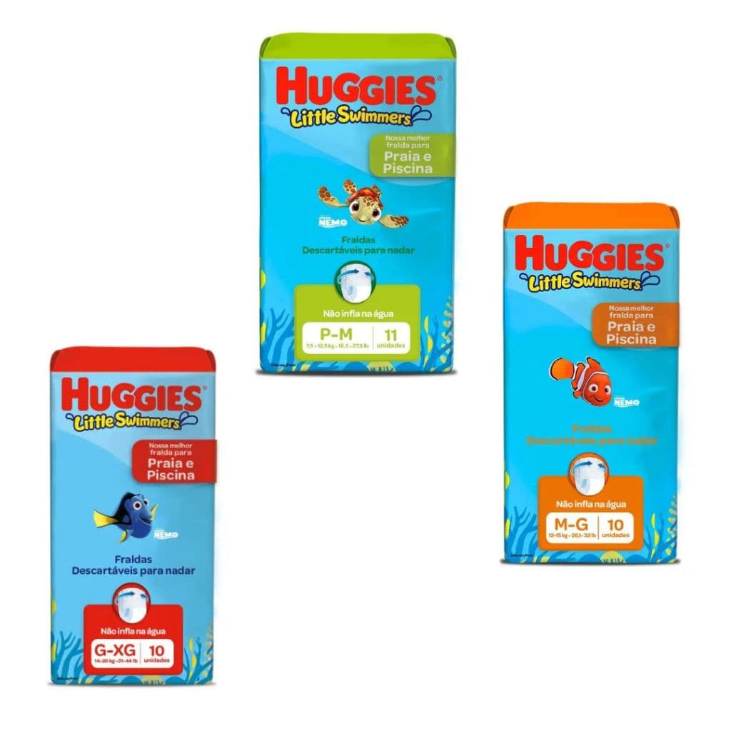 Fralda de Piscina Huggies Little Swimmers | À Prova D’Água | Conforto e Proteção no Mar e Piscina