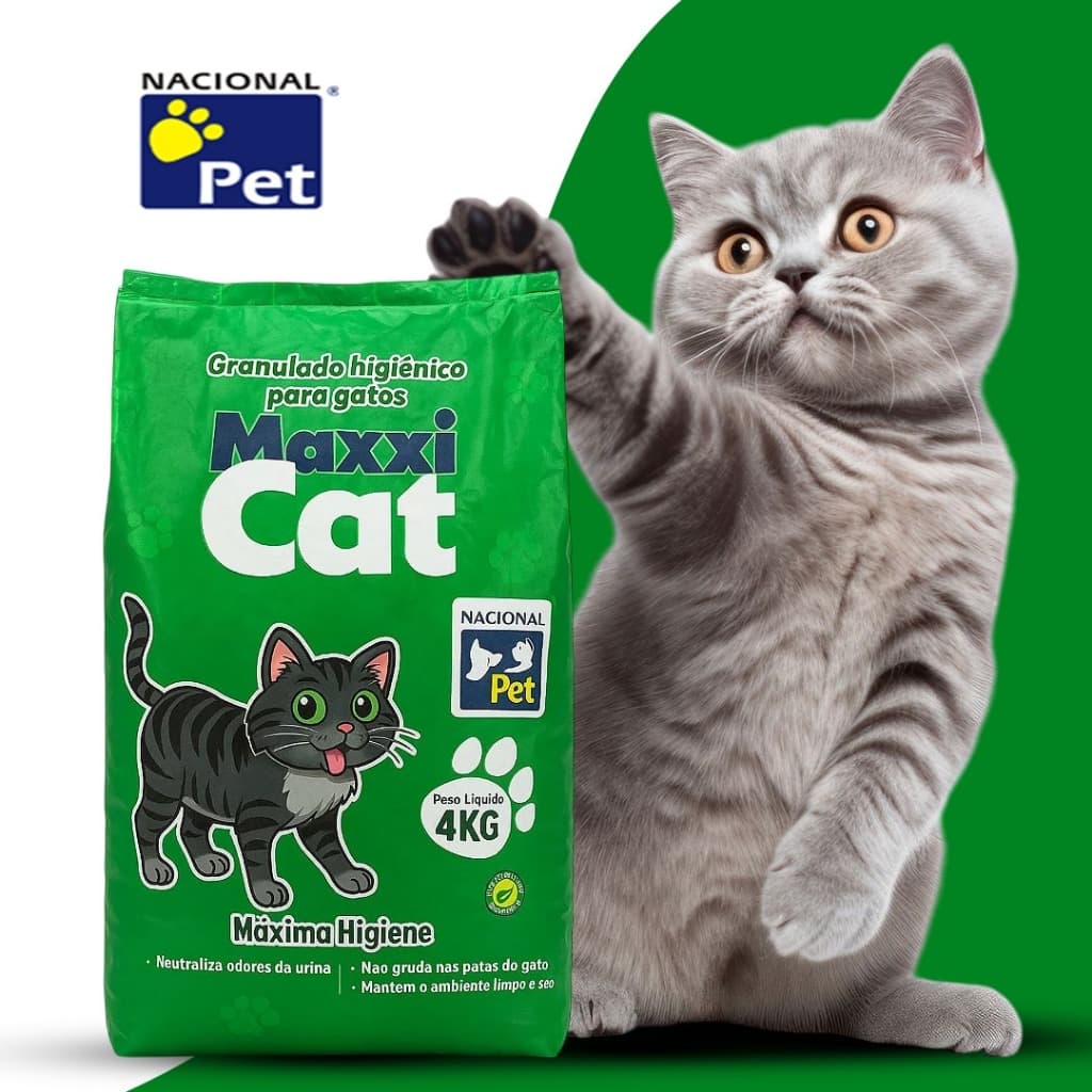 Maxxi Cat Areia Sanitária Higiênica Para Gatos Anti Odor 4 KG