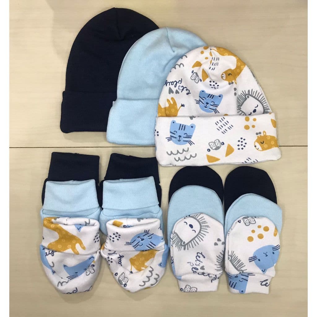 Kit Touca, Luva e Pantufa para Bebê – 3 Peças Suedine 100% Algodão Bebê Enxoval Maternidade